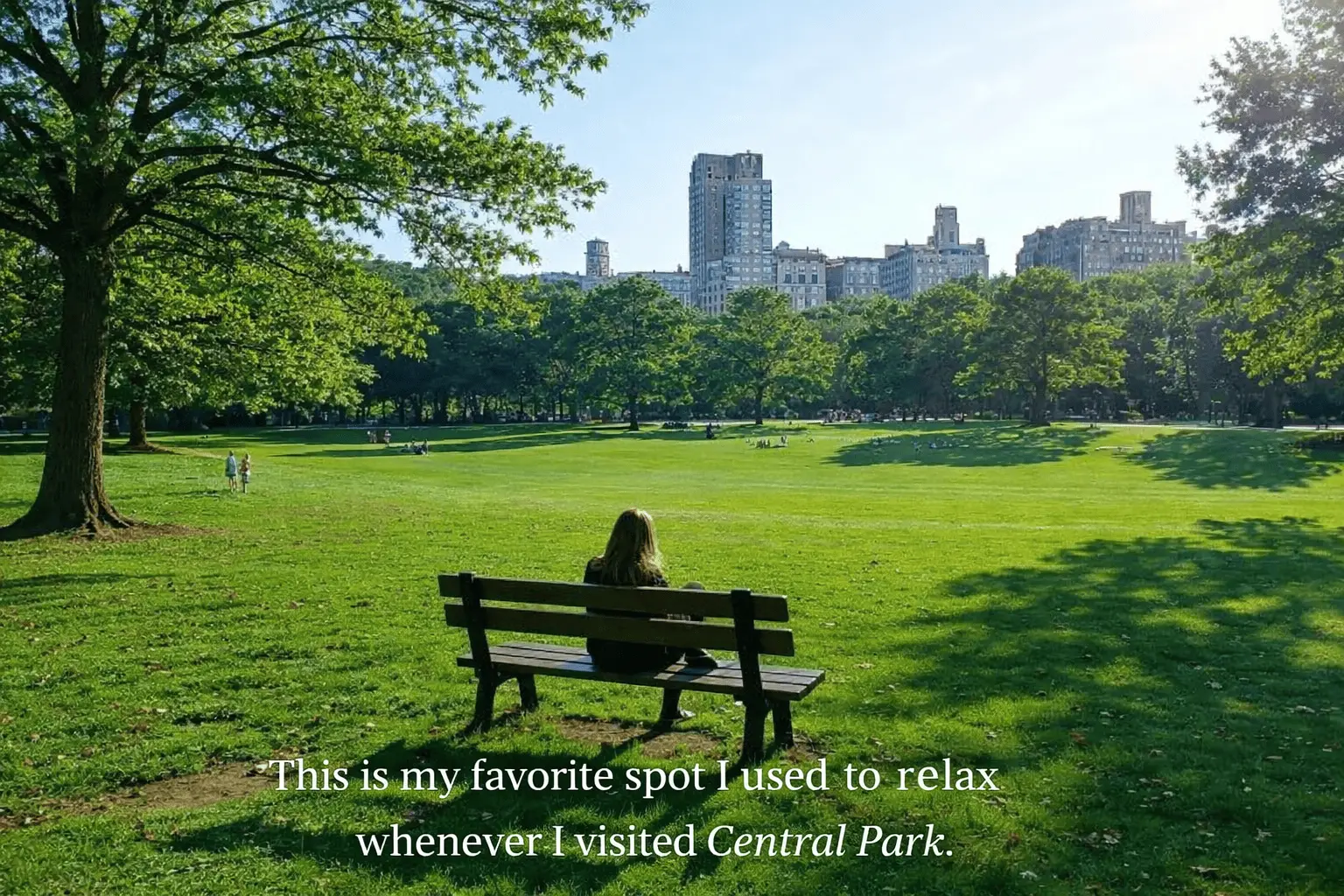 This is my favorite spot. I used to relax here whenever I visited Central Park.