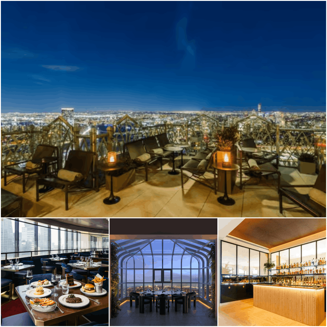 Saga contemporary fine dining restaurant on the 63rd floor of 70 Pine Street Art Deco tower in New York’s Financial District NYC