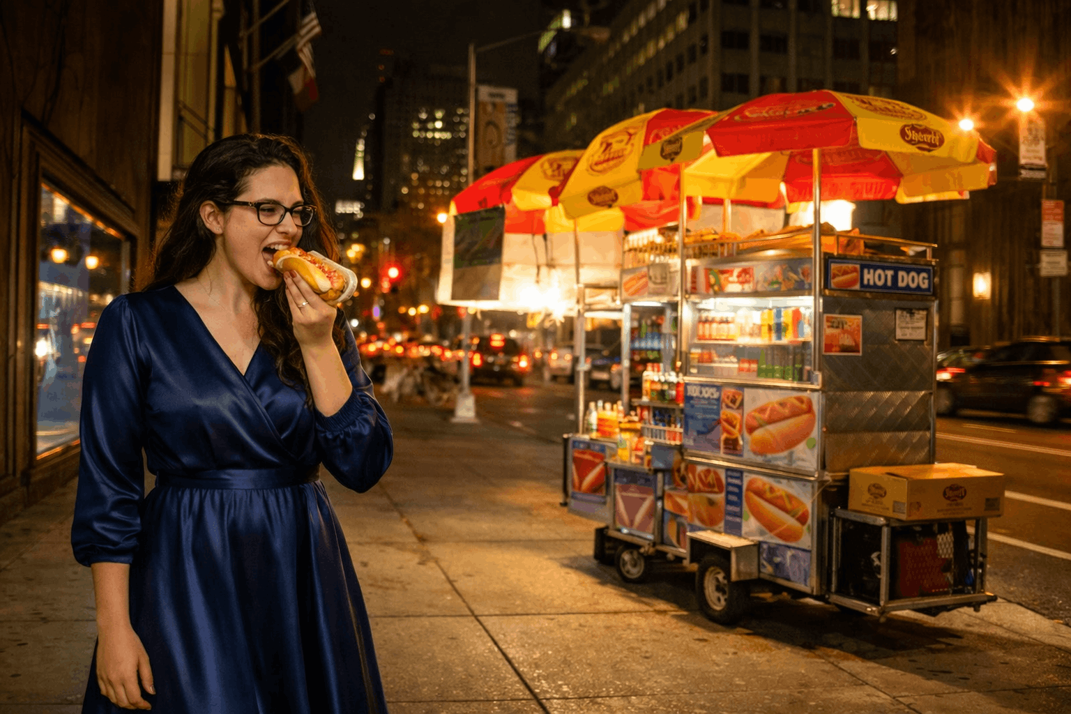 Enjoying NYC Hot Dogs right on the street was a delight 